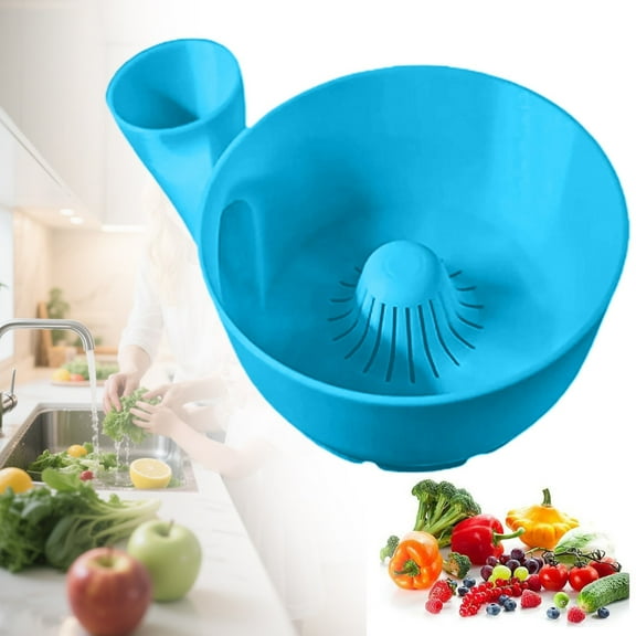 Fruit Washer Spinner Bowl,Fruit Cleaner Spinner,Fruit Cleaner Device,Automatic Fruit Washing Bowl With Strainer, Fruits And Veggies Cleaner Device, Multipurpose Rinse Drain Basket For Kitchen Sink
