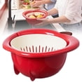 thumbnail image 1 of Fruit Washer & Vegetable Strainer, 9.5X11.2X4.4inch Double Layer Large Capacity Drain Basket, Colander Set for Washing Berries Lettuce Pasta, Rinsing Filter Bowl, Colander Combo for Home Kitchen Use, 1 of 7