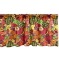 thumbnail image 1 of Fruit Window Valance Pack of 2, Summer Food Doodle Pattern with Watermelon Lemon Pear Grapes Berries Plum Apple, Rod Pocket Curtain Valances for Kitchen Bedroom, 54" X 18", Multicolor, by Ambesonne, 1 of 4