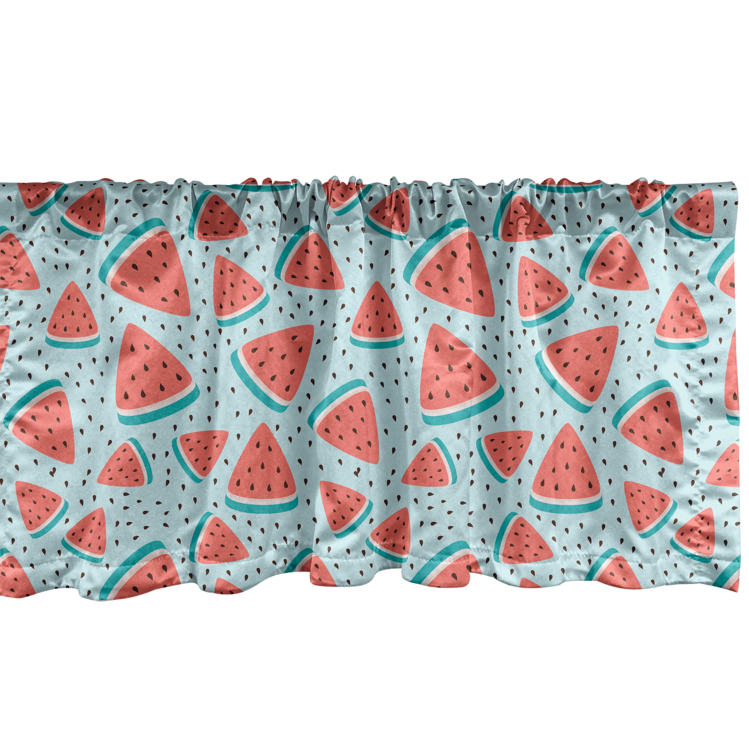 Fruit Window Valance, Summer Pattern with Watermelon Slices, Curtain