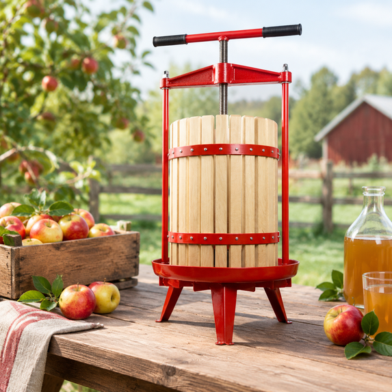 Fruit Wine Cider Press - Solid Wood Basket- 3.17 Gallon/12l-t Handle ...