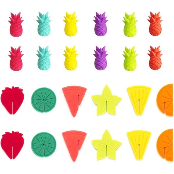 Fruit Wine Glass Stickers Wine Bottle Glass Cup Identifier Fruit Shape Glass Markers Glass Pen