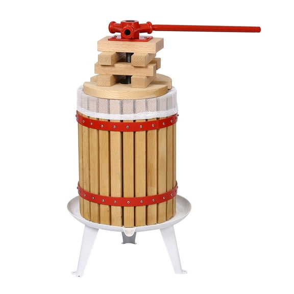 Fruit Wine Press 3.17 Gallon - 12L Oak Press for Grapes & Fruit - High Yield, Easy Use