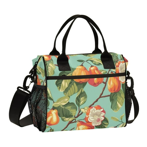 Fruit and Leaves Cooler Bag Lunch Bag Soft Cooler Cooling Tote Insulated Lunch Box for Adult Men Women