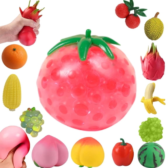 Fruit and Vegetable Battle,Fruit Squeezable Toys, Soft Slow Rising Squeeze Stress Relief Fidget Toys(tomato )
