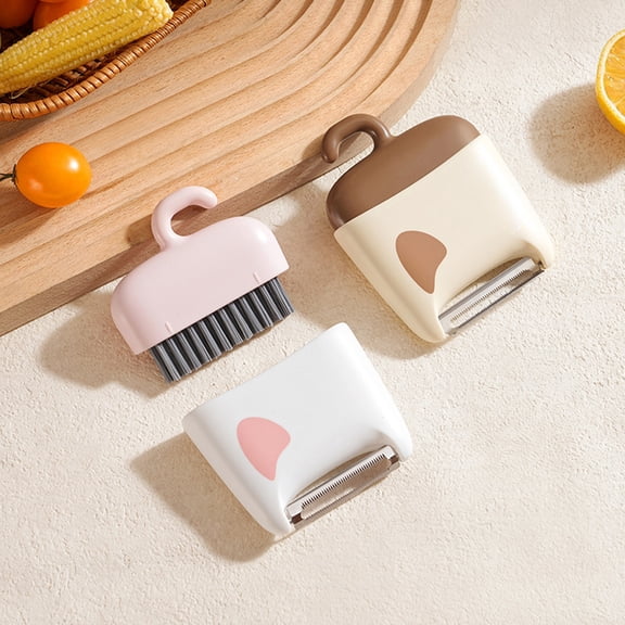 Fruit and Vegetable Cleaning Brush with 2-in-1 Stainless Steel Peeling Knife and Scraper for Easy Outdoor and Kitchen Use