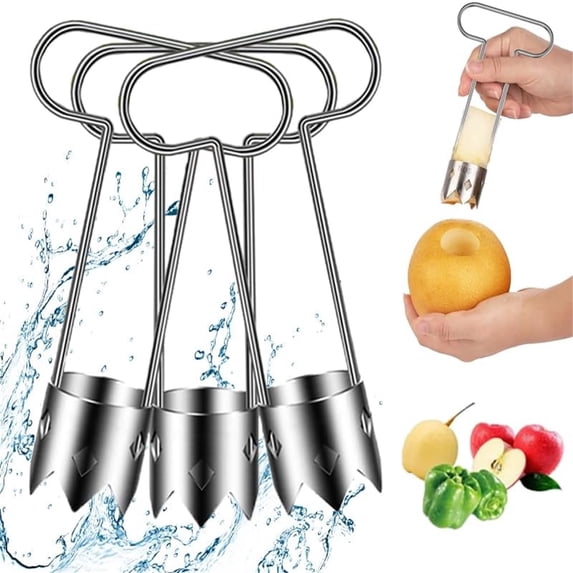 Fruit and Vegetable Corer Remover - Serrated Blade, Effortless Core Removal, Food-grade Stainless Steel, Multifunctional Kitchen Prep Gadget