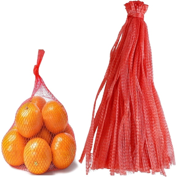 Fruit and Vegetable Mesh Bag,Happon 100 Pcs Seafood Boiling Bags, Plastic Onion and Potato Mesh Bags, Nylon Produce Packaging Net