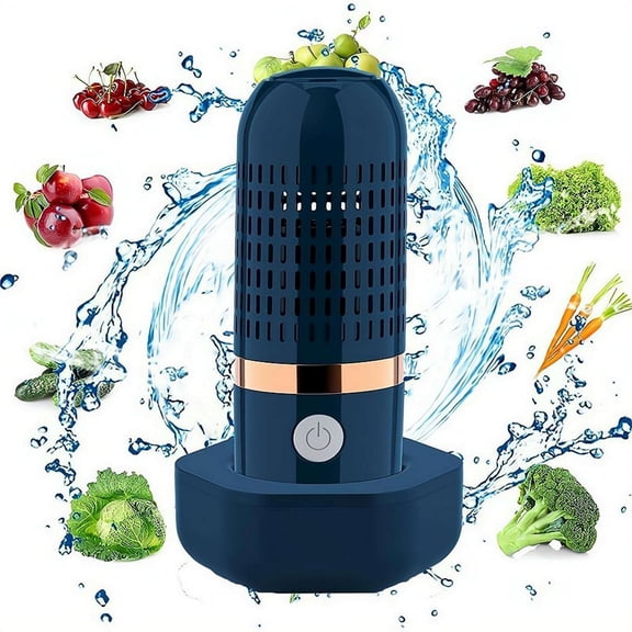 Fruit and Vegetable Purifier Capsule-shape Cleaner, Washer for Produce Meat Seafood, Wireless Rechargeable Waterproof Portable Food Cleaner