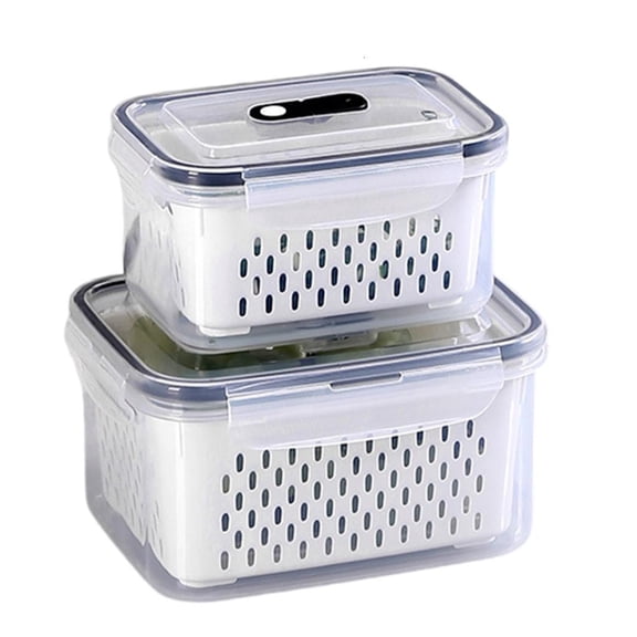 Fruit and Vegetable Storage Container with Quick Drains Designs Daily Use