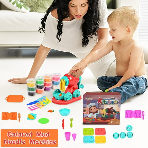 Fruit and Vegetable Themed Colored Modeling Clay, Non Toxic DIY Craft Mud for Kids Aged 4-6, Comfortable Sensory Play and Creative Art Activity