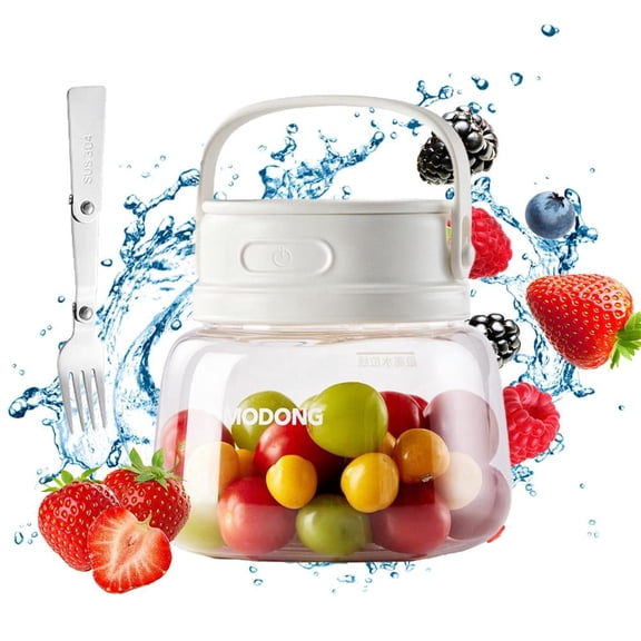 Fruit and Vegetable Washing Machine, 1000ml Portable Produce Cleaner Cup with Drainage Fork, Basket Electrolysis & Wireless