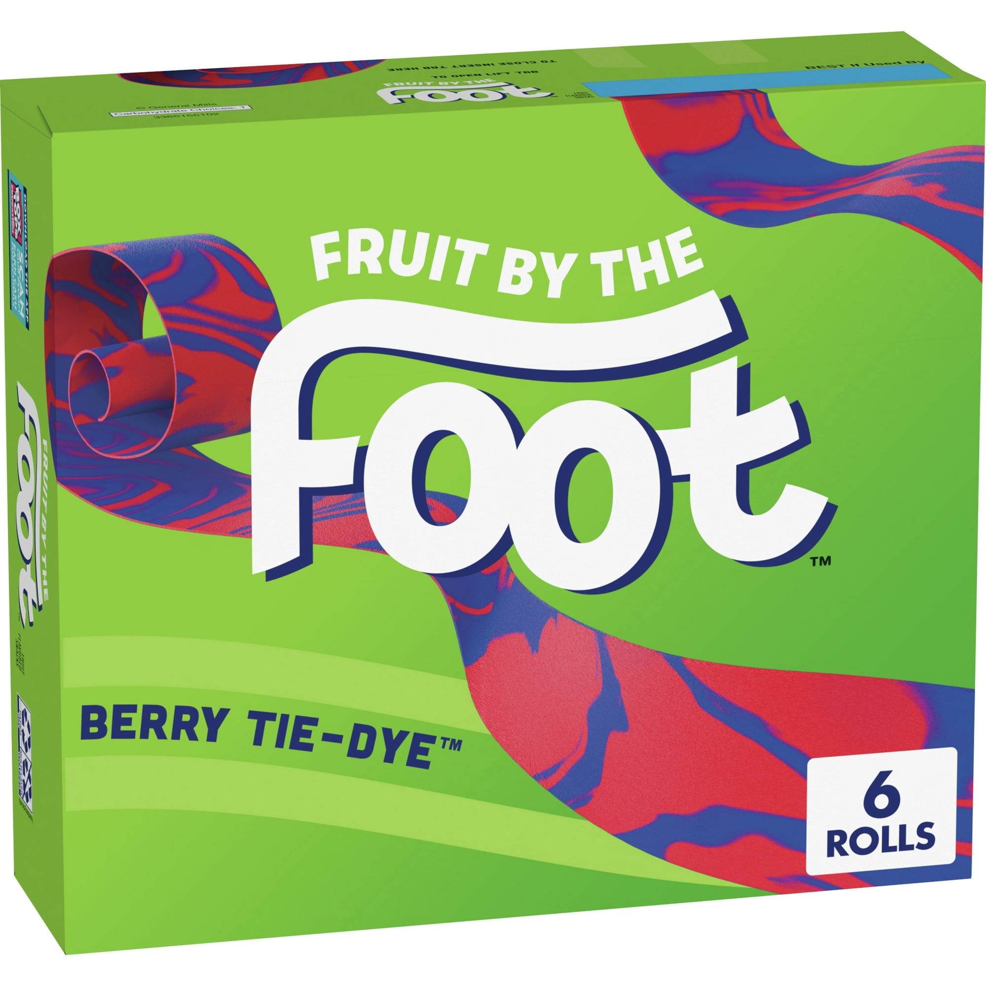 Fruit by the Foot Fruit Flavored Snacks, Berry Tie-Dye, 4.5 oz, 6 ct (Pack of 4)
