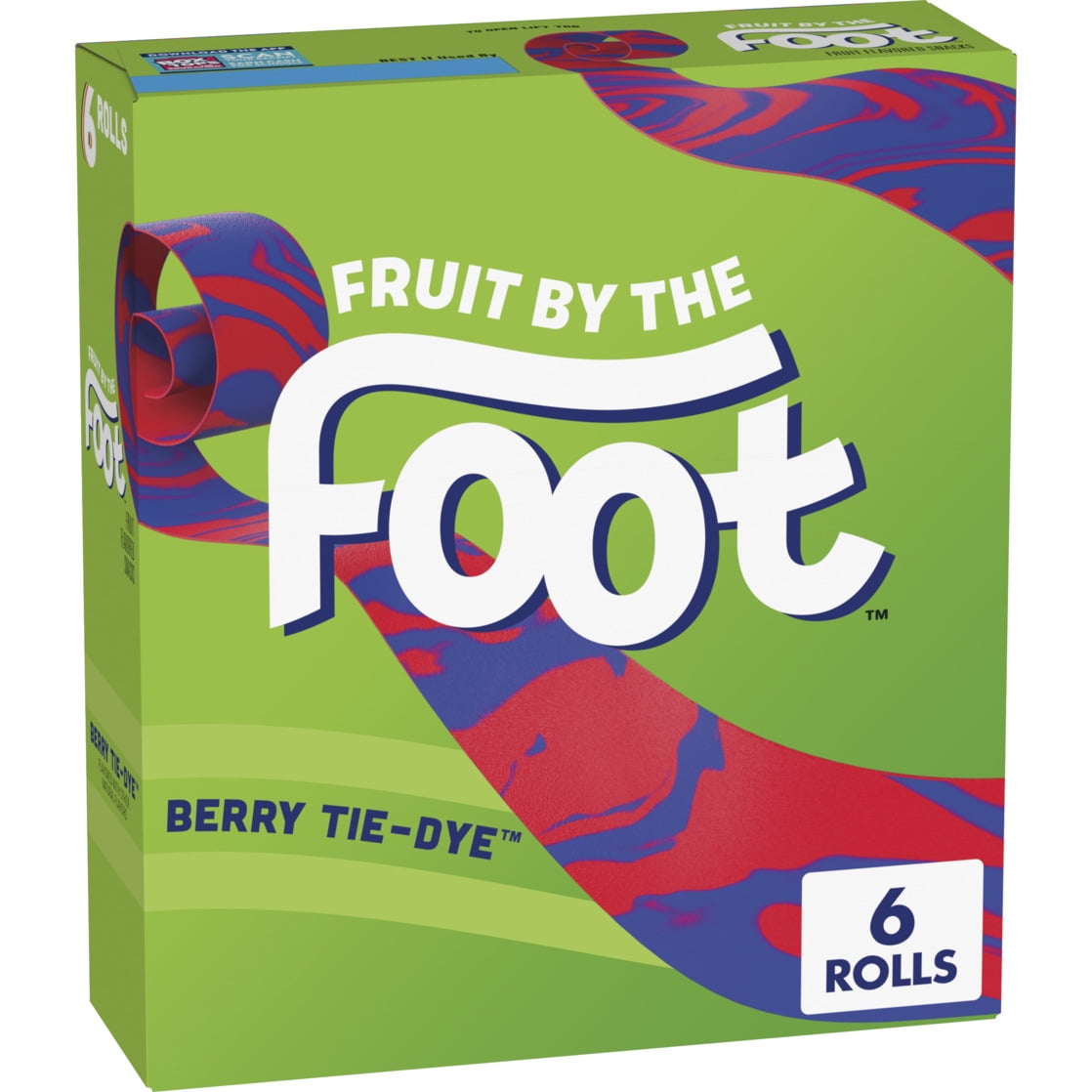 Fruit by the Foot Fruit Flavored Snacks, Berry Tie-Dye, 4.5 oz, 6 ct