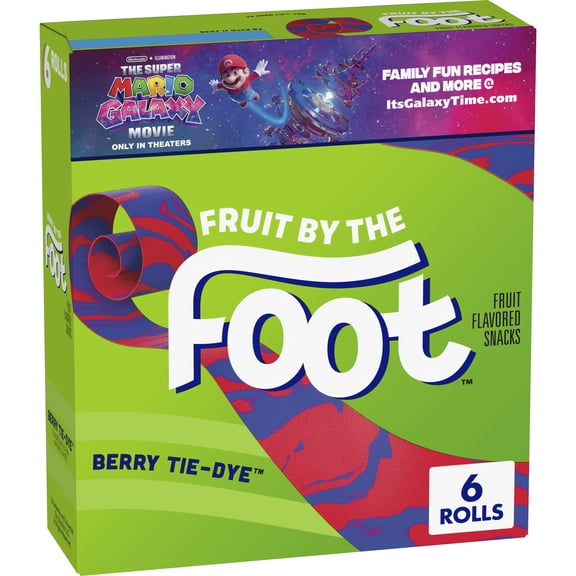 Fruit by the Foot Fruit Flavored Snacks, Berry Tie-Dye, 4.5 oz, 6 Count