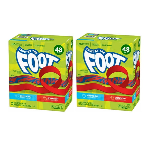 Fruit by the Foot Snacks, Berry Tie-Dye and Strawberry Variety Pack (48 ct.) 2PK