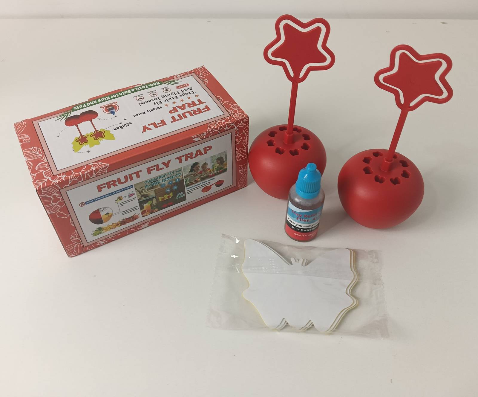 Curated visual reference: Visual Reference: Fruit Fly Trap 4 Pack Butterfly Sticker Flying Insect Adhesive