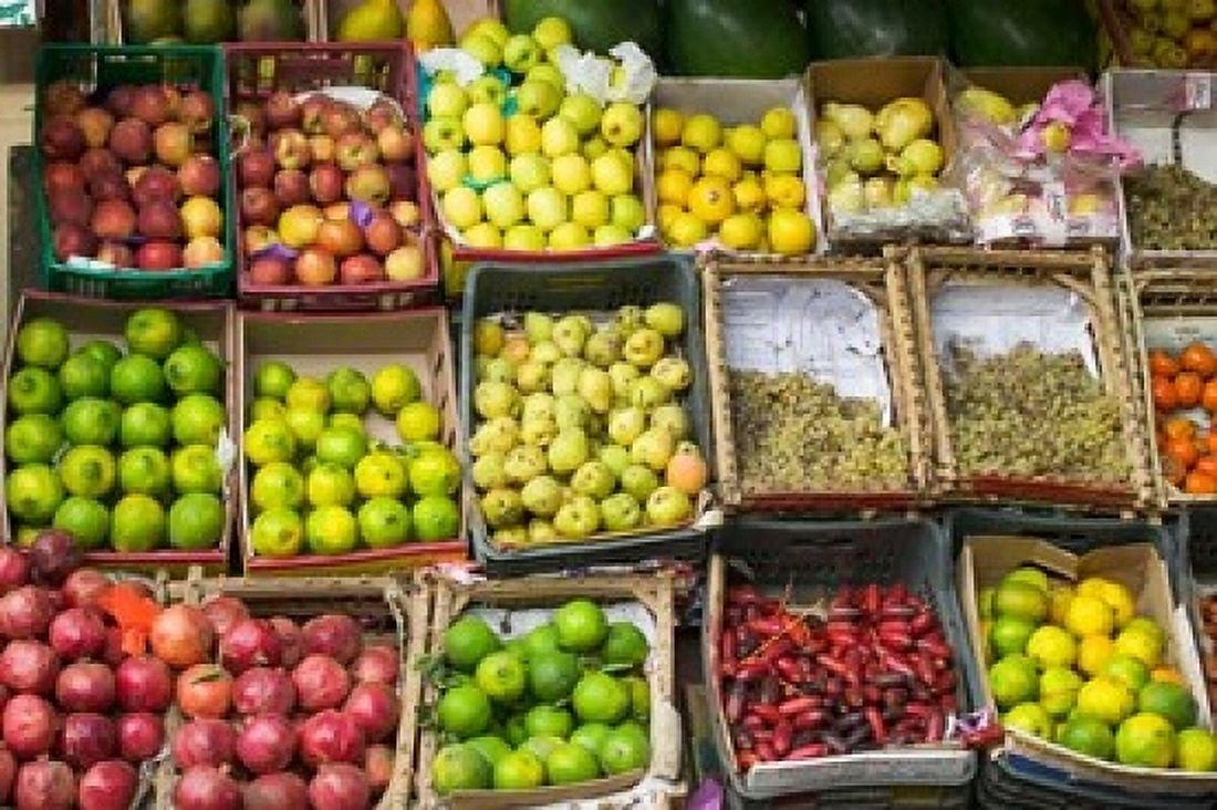 Fruit for sale in the Market Place Luxor Egypt Canvas Art - Darrell Gulin DanitaDelimont (17 x 11)