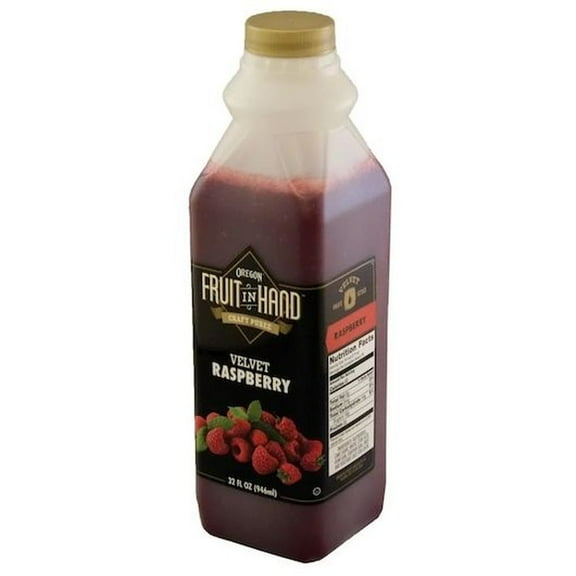 Fruit in Hand Raspberry Velvet Craft Puree, 32 Fluid Ounce -- 6 per case