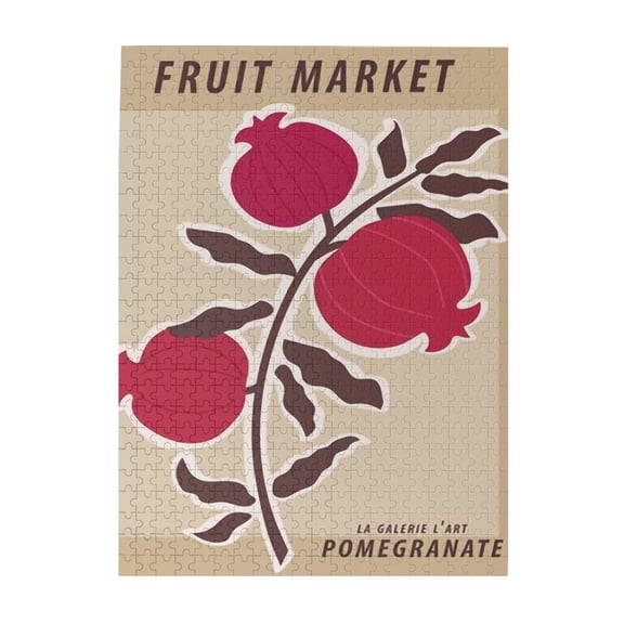 Fruit market print, Pomegranate art print, Puzzle aesthetic, Fruit wall art, Exhibition Puzzle Food art, Kitchen art,Jigsaw Puzzle 500 Puzzle Pieces,Puzzle Enthusiasts