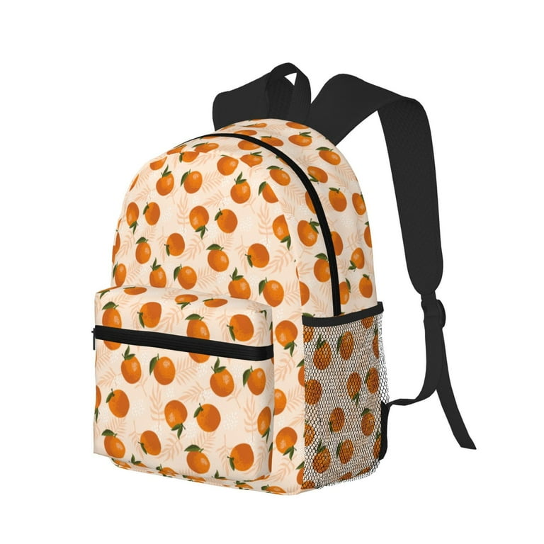 BQQLLBD Fruit of Oranges and Leaves Pattern Backpack for Men Women Laptop Backpack Hiking Backpack Travel Bag Work Backpack with Pocket Adult Unisex