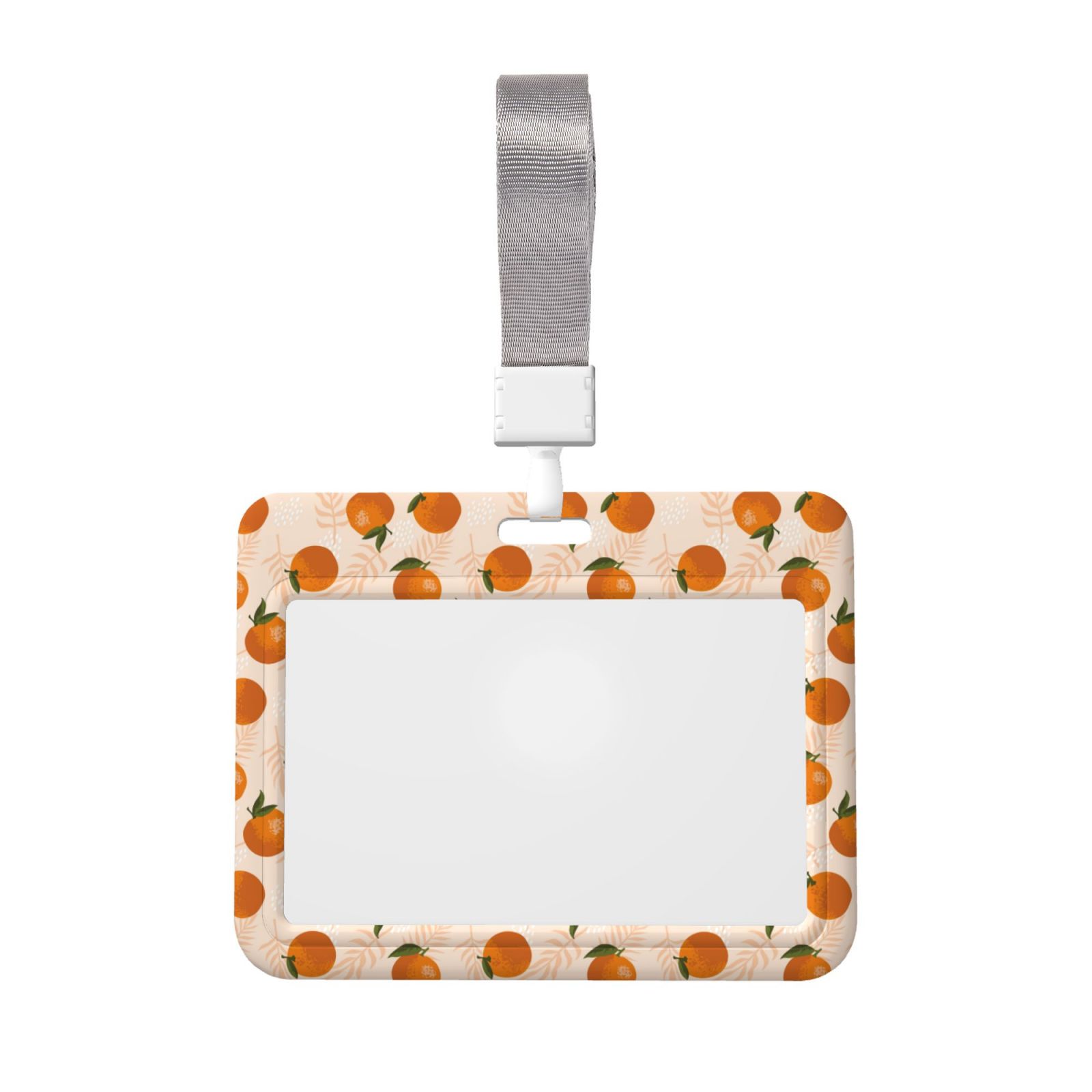 Fruit of Oranges and Leaves Pattern Badge Holder with Lanyard
