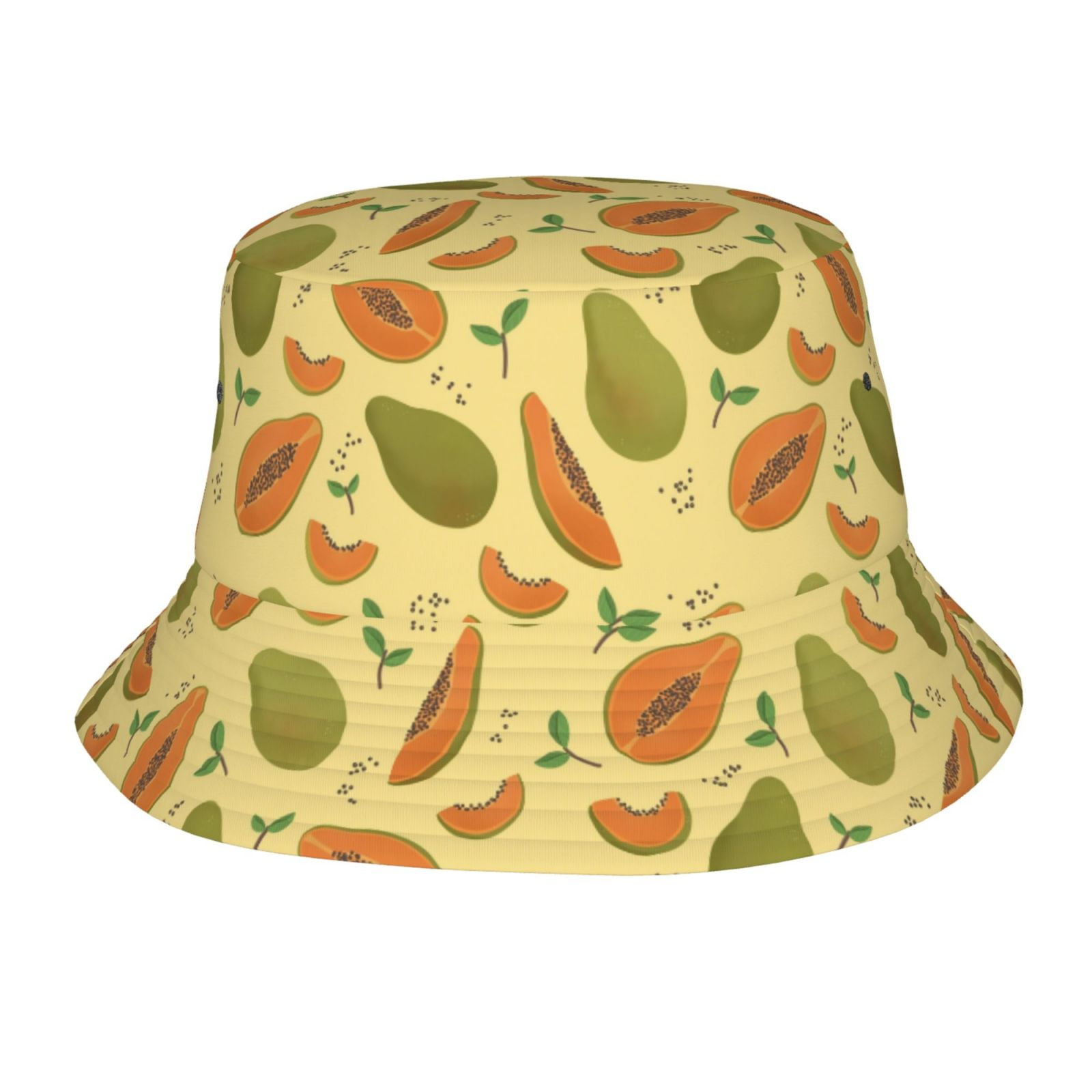 Fruit of Papaya Pattern Bucket Hat Beach Fisherman Hats Sun Protection ...