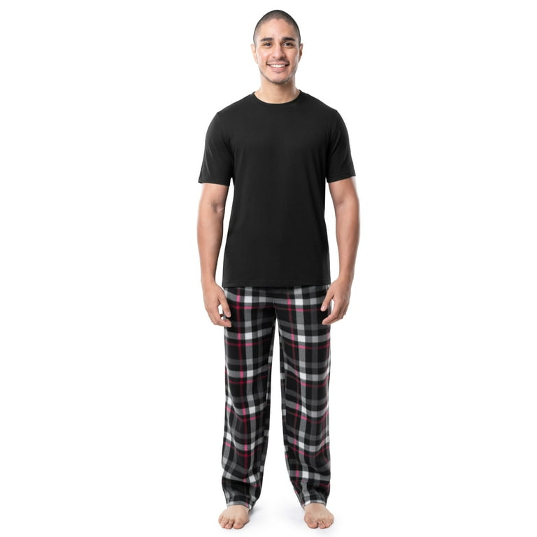 Fruit of The Loom Men s Short Sleeve T Shirt and Fleece Pajama Pant Set Sizes S 5XL Walmart