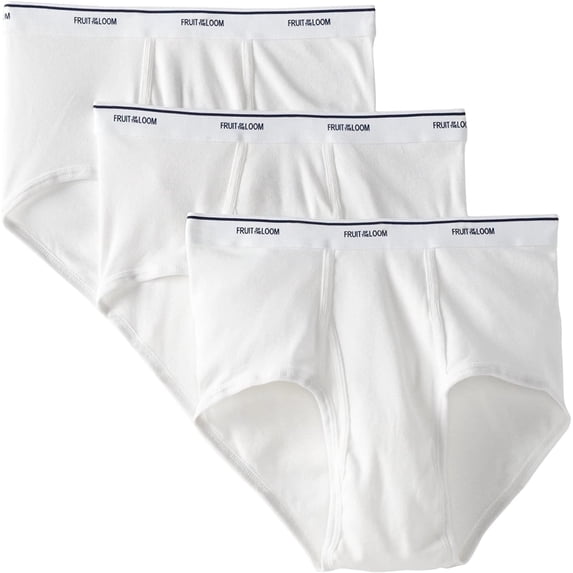 Fruit of The Loom Dual Defense Classic Briefs, (Men's) White 3 Pack