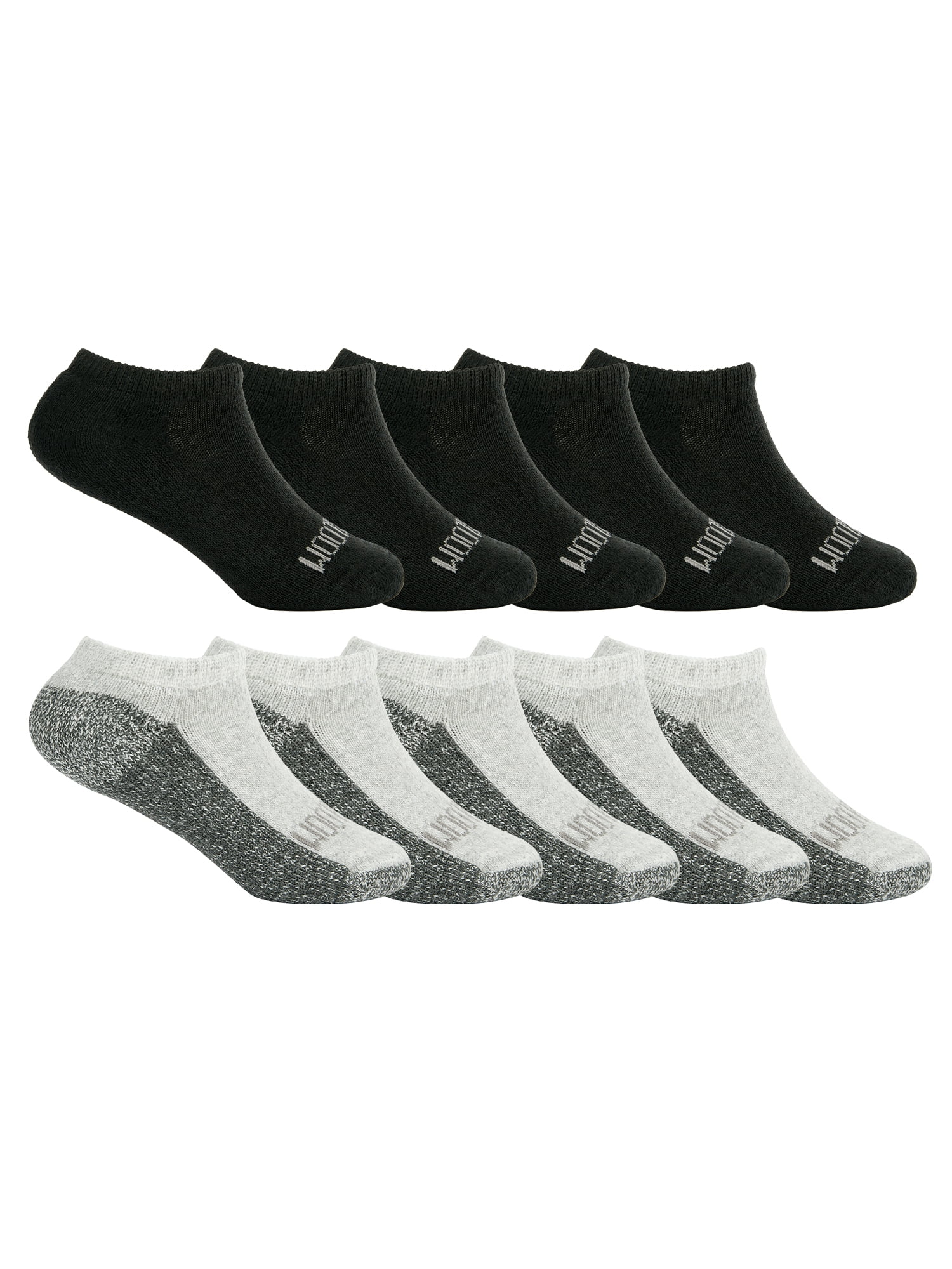 Fruit of The Loom Dual Defense No Show Socks for Boys, Assorted, Sizes 3-9 (10-Pack)