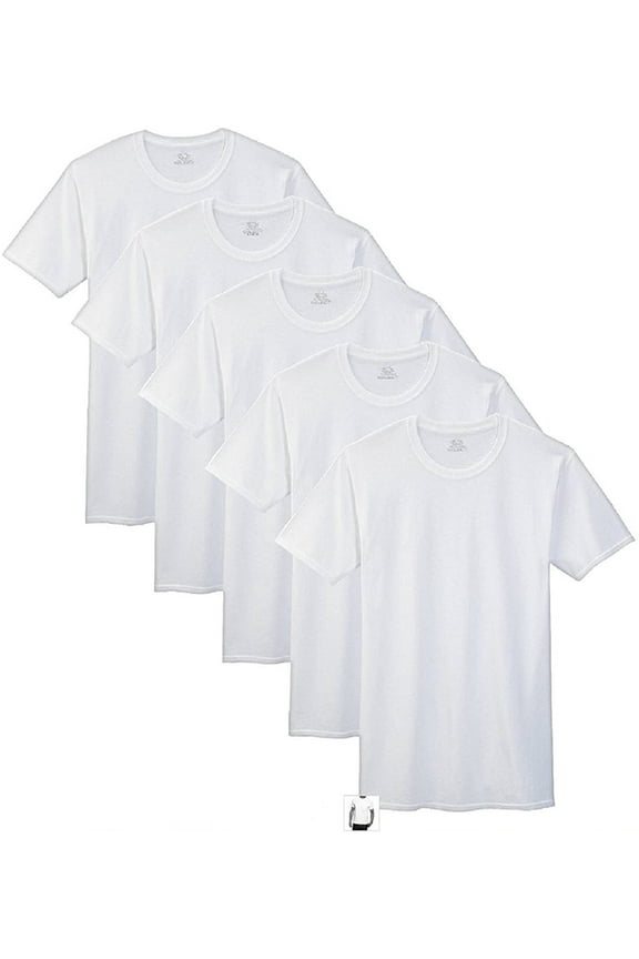 Men's 5-Pack 100% Cotton Crew T-Shirts White,4X-Large