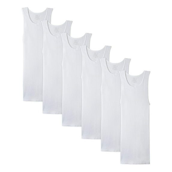 Fruit of The Loom Men's A-Shirt 6 PK XXX-Large54-56, White