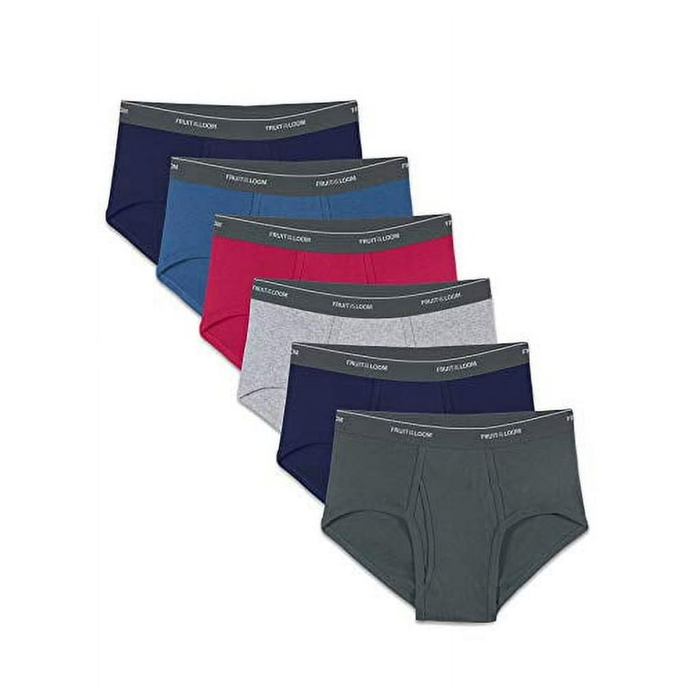 Fruit of The Loom Men's Assorted Fashion Brief(Pack of 6) (Medium (32-34),  Solids)