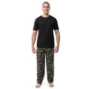 Fruit of The Loom Men's Crewneck Tee and Fleece Pajama Pants Set, 2-Piece, Sizes S-XL