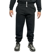 Fruit of The Loom Men's Fleece Jogger Sweatpants 2 Pockets Relaxed Fit M-4XL - Black Irregular