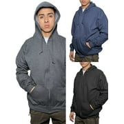 Fruit of The Loom Men's Fleece Zip Hooded Sweatshirt 2 Pockets Relaxed Fit Sizes S-4XL - Charcoal Irregular