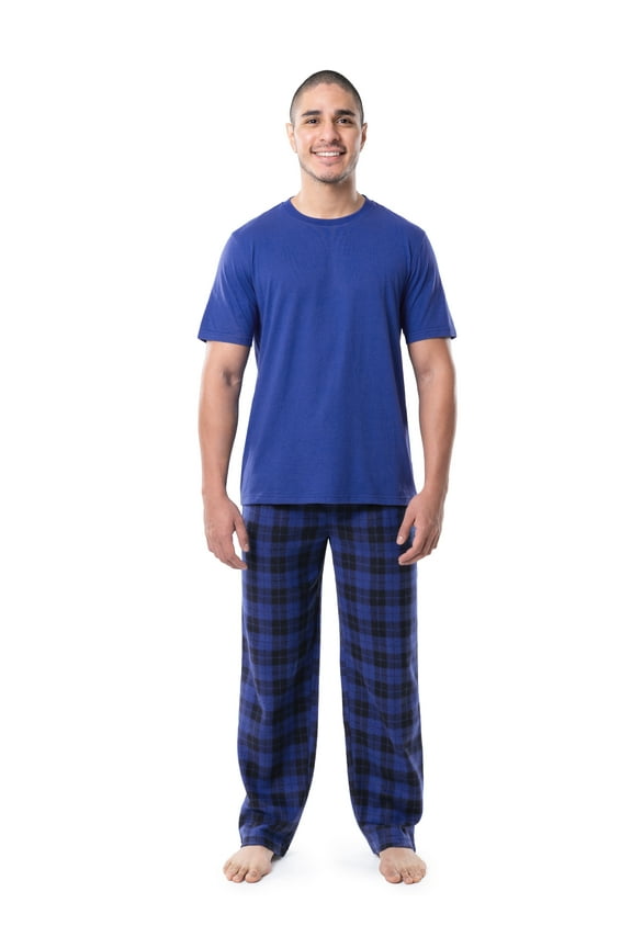 Men's Crewneck Tee and Fleece Pajama Pants Set, 2-Piece, Sizes S-5XL