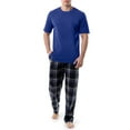 thumbnail image 1 of Fruit of The Loom Men's Crewneck Tee and Fleece Pajama Pants Set, 2-Piece, Sizes S-5XL, 1 of 9