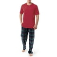 thumbnail image 1 of Fruit of The Loom Men's Crewneck Tee and Fleece Pajama Pants Set, 2-Piece, Sizes S-5XL, 1 of 1