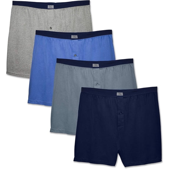 Fruit of The Loom Men's Soft Stretch-Knit Boxer Multipack,Assorted 5 Pack,Medium