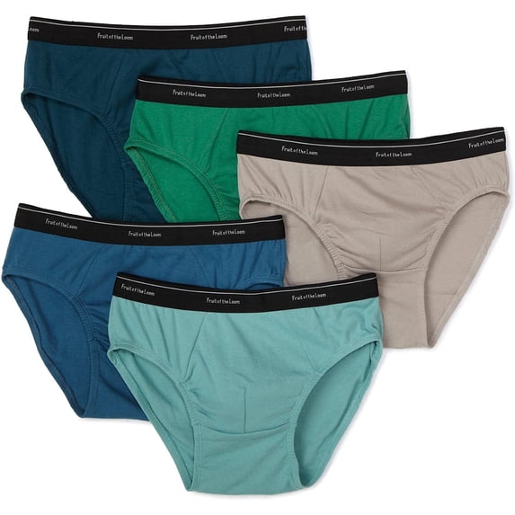 Fruit of The Loom Men's Tag Free Assorted Low Rise Briefs,5 Pack,X-Large