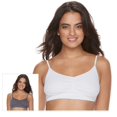 thumbnail image 1 of Fruit of The Loom Signature Crop Top Bras 2-Pack Ladies Ultra Soft Cotton Blend, 1 of 9