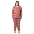 thumbnail image 1 of Fruit of The Loom Women's Boyfriend Top & Jogger Pajama Sleep Set, Sizes S-4X, 1 of 11