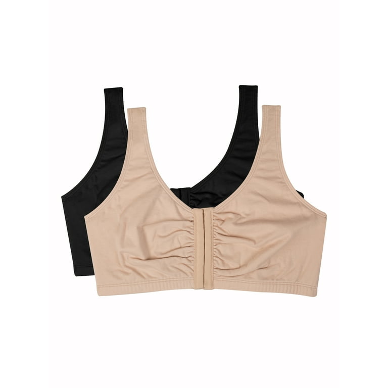 Fruit of the Loom Women's Front Close Racerback Sports Bra, Sand