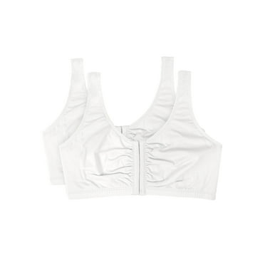 Fruit of The Loom Women's Comfort Front Close Cotton Sports Bra, 2 Pack