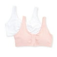 thumbnail image 1 of Fruit of The Loom Women's Comfort Front Close Cotton Sports Bra, 2 Pack, 1 of 7