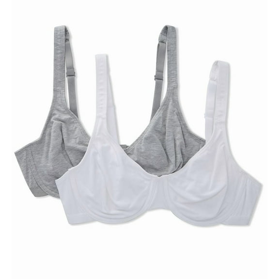 Fruit of The Loom Women's Cotton Stretch Extreme Comfort Bra, Style 9292PR, 2-Pack