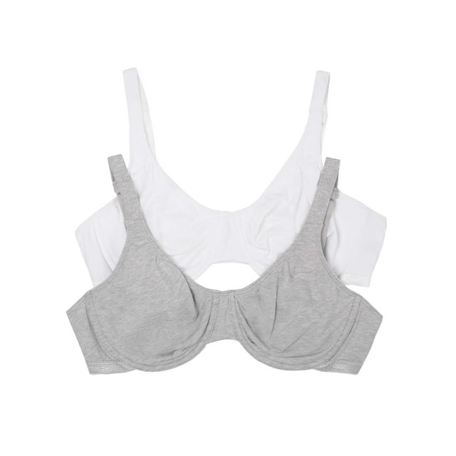 Fruit of The Loom Women's Cotton Stretch Extreme Comfort Bra, Style 9292PR, 2-Pack