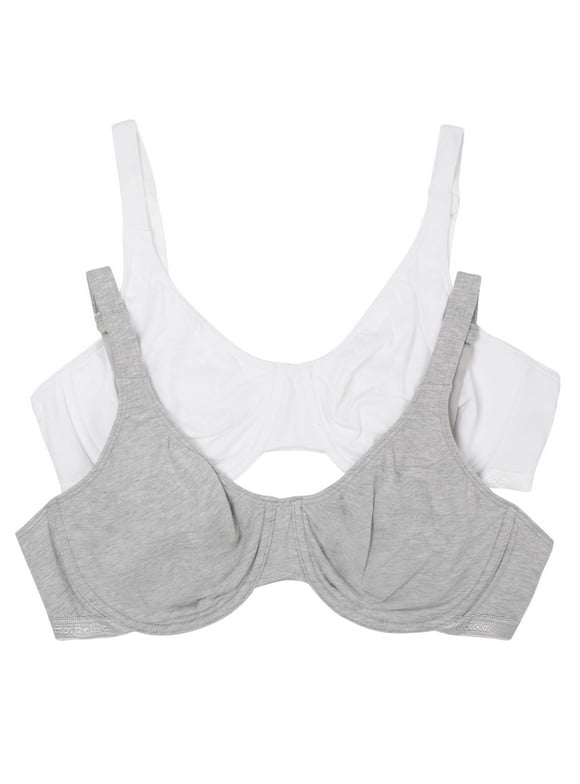 Fruit of The Loom Women's Cotton Stretch Extreme Comfort Bra, Style 9292PR, 2-Pack