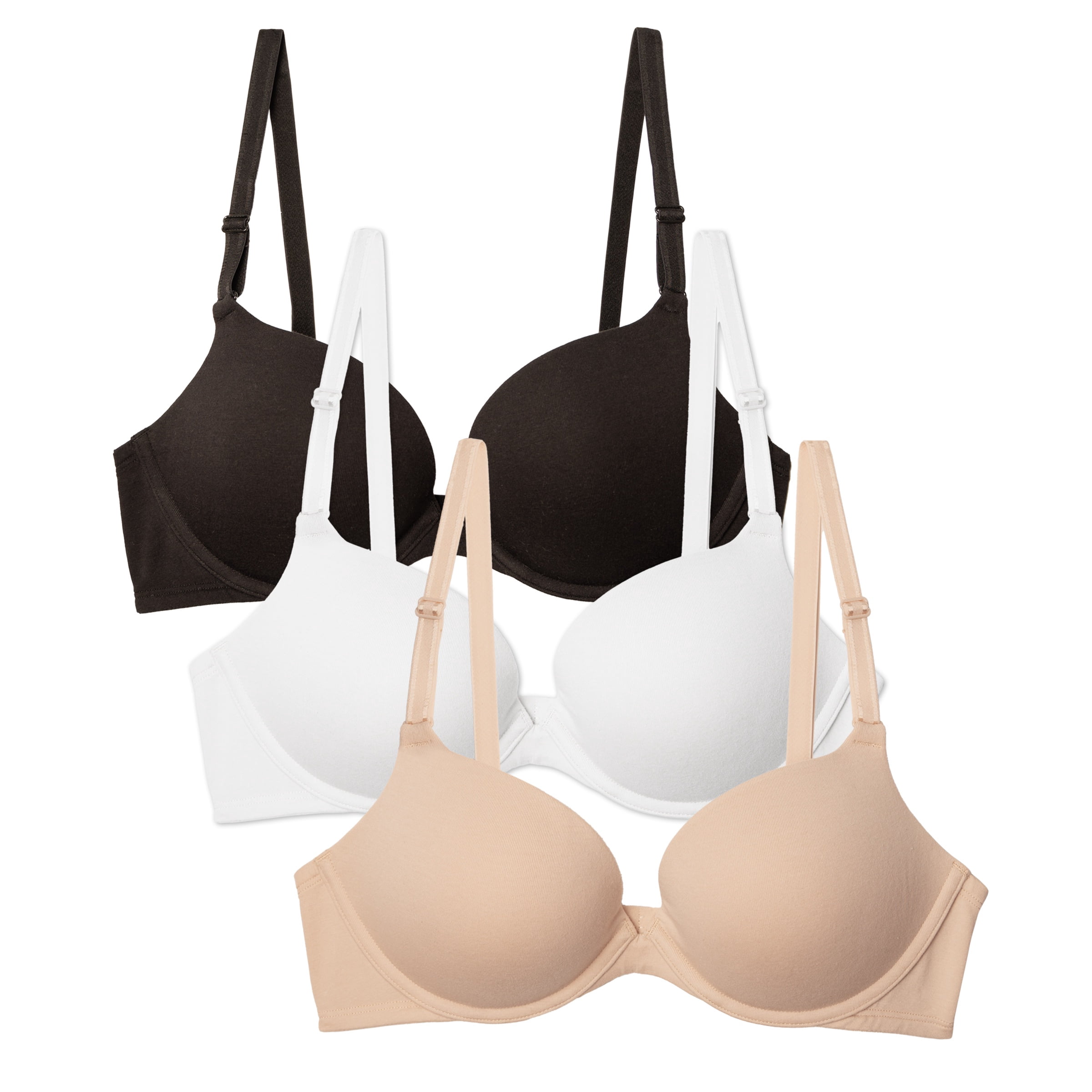 Fruit of The Loom Women's Everyday Cotton 3-Pack Push-Up Bra